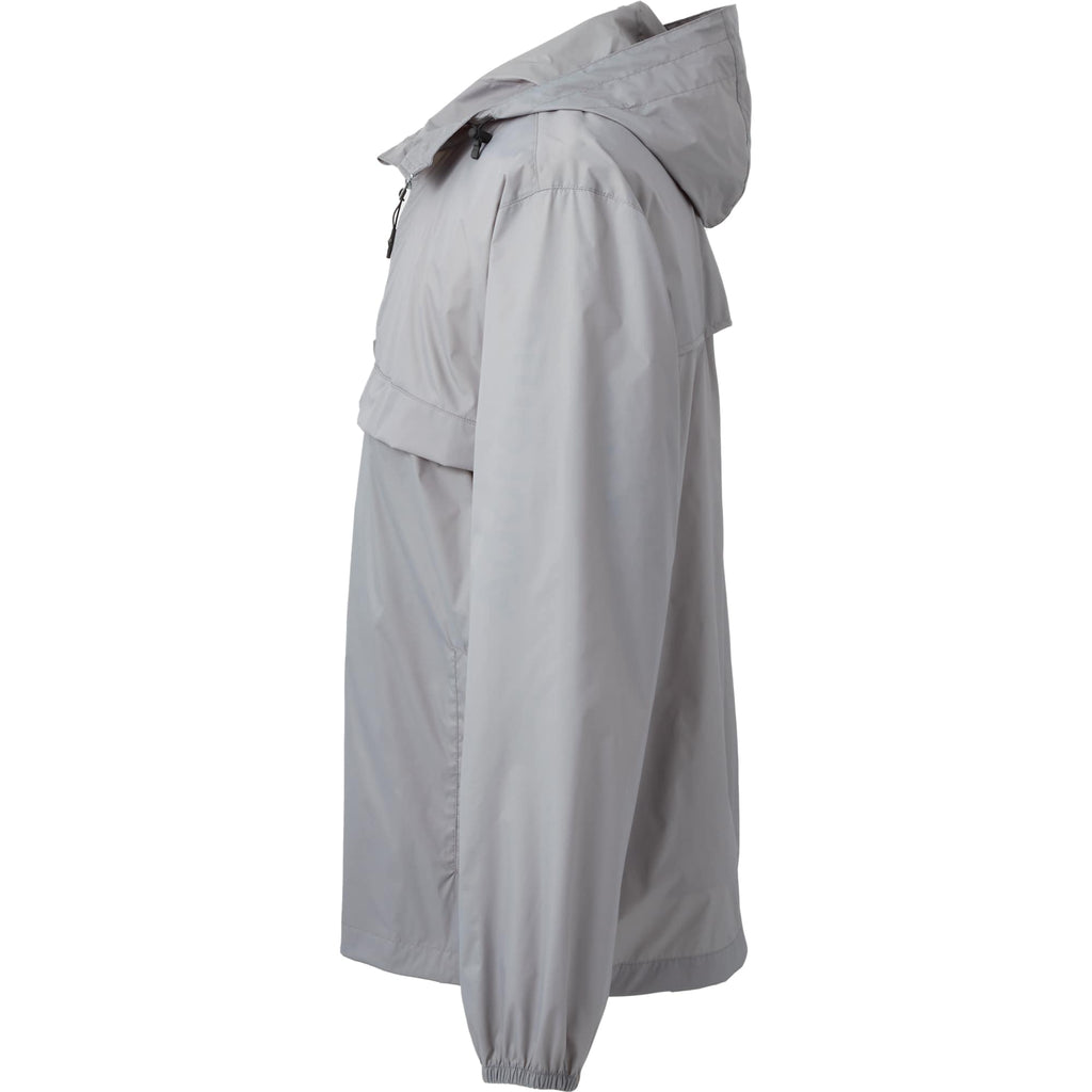 Avas Packable Quarter Zip Anorak in Recycled Nylon, Unisex Embroidery - Quarry - Left Side