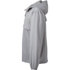 Avas Packable Quarter Zip Anorak in Recycled Nylon, Unisex Embroidery - Quarry - Left Side