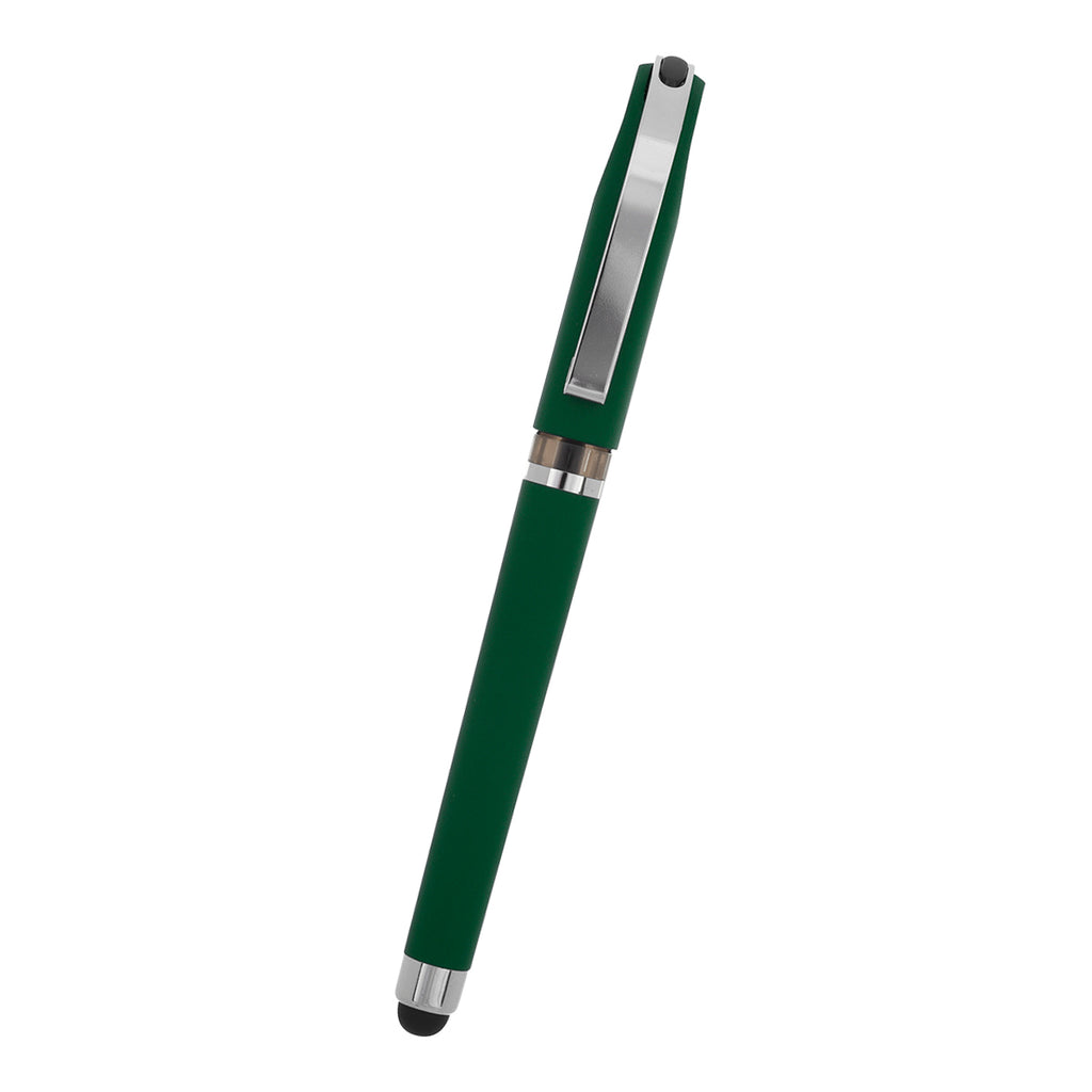 Avendale Velvet Touch Gel Pen with Stylus - Forest Green - Front