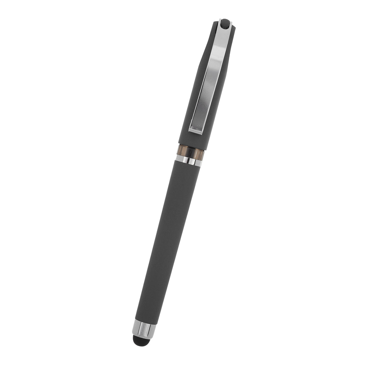 Avendale Velvet Touch Gel Pen with Stylus - Gray - Front