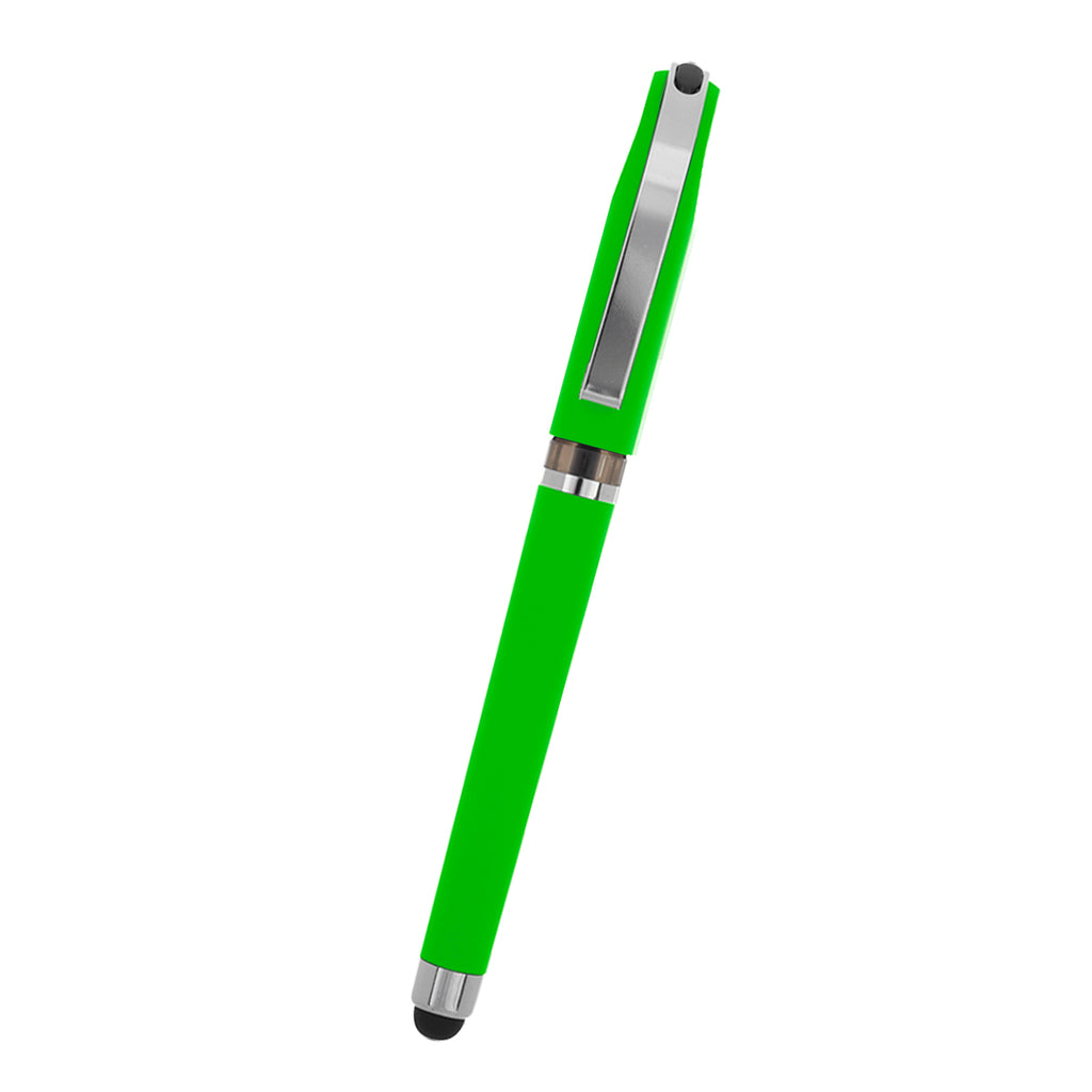 Avendale Velvet Touch Gel Pen with Stylus - Lime Green - Front
