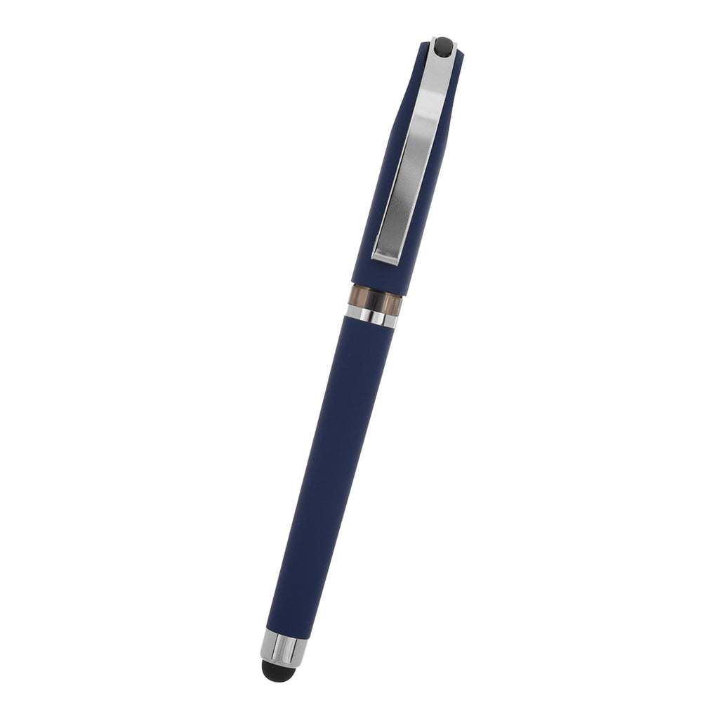Avendale Velvet Touch Gel Pen with Stylus - Navy - Front