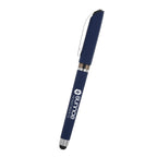 Avendale Velvet Touch Gel Pen with Stylus - Navy - Silk Screen
