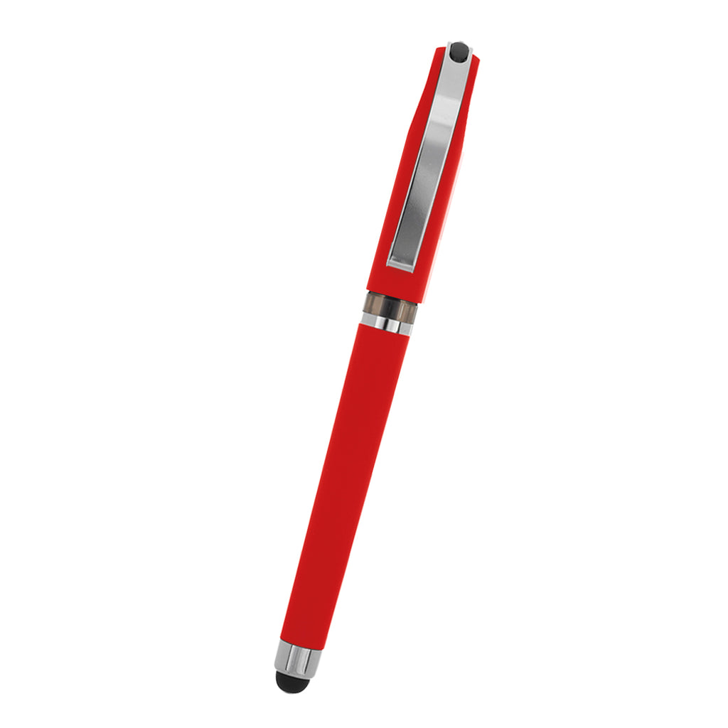 Avendale Velvet Touch Gel Pen with Stylus - Red - Front