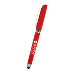 Avendale Velvet Touch Gel Pen with Stylus - Red - Silk Screen
