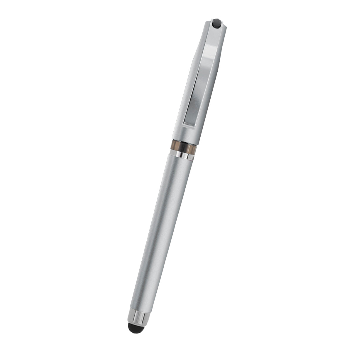 Avendale Velvet Touch Gel Pen with Stylus - Silver - Front