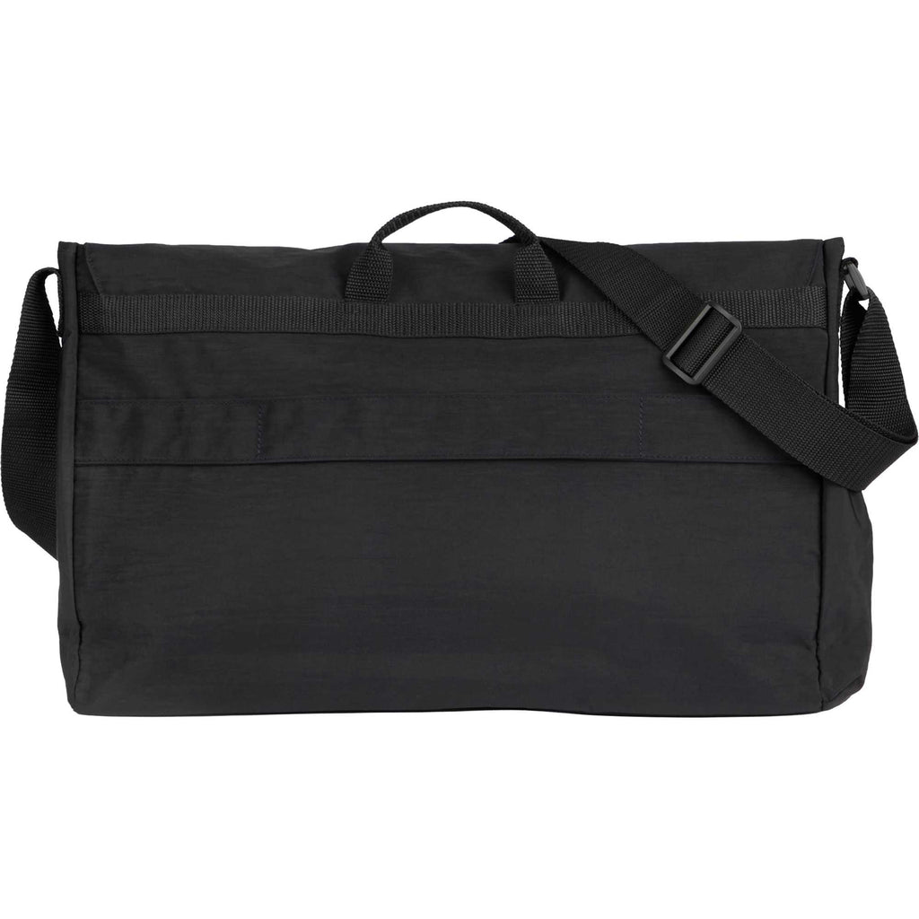 Avery Laptop Messenger Bag in Recycled Crinkle Fabric, 15 Inches Embroidery - Black - Back