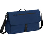 Avery Laptop Messenger Bag in Recycled Crinkle Fabric, 15 Inches Transfer - Navy - Right Angle