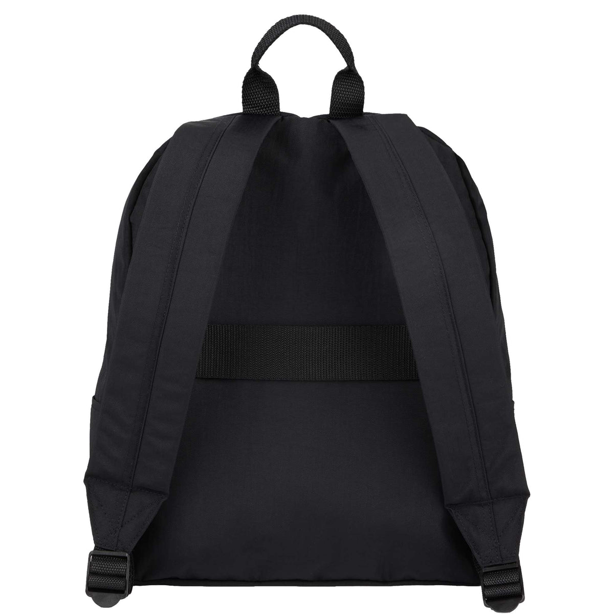 Avery Small Backpack in Recycled Crinkle Fabric, 10L Embroidery - Black - Back