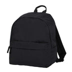 Avery Small Backpack in Recycled Crinkle Fabric, 10L Embroidery - Black - Left Angle