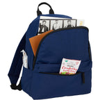 Avery Small Backpack in Recycled Crinkle Fabric, 10L Embroidery - Navy - Detail 2