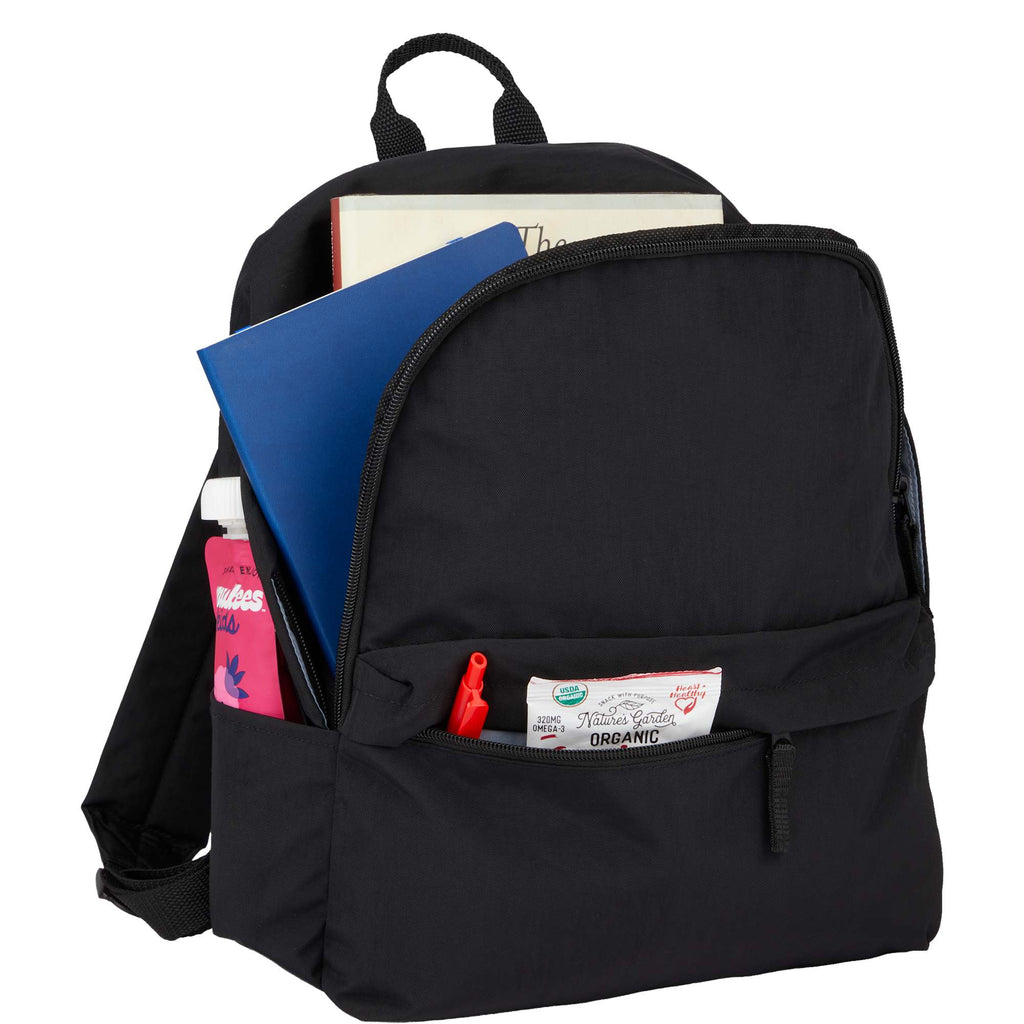 Avery Small Backpack in Recycled Crinkle Fabric, 10L Transfer - Black - Detail