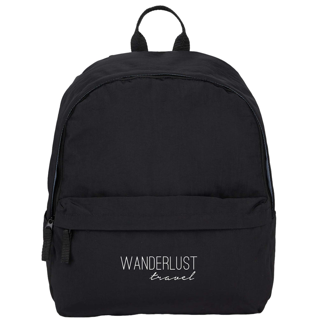 Avery Small Backpack in Recycled Crinkle Fabric, 10L Transfer - Black - Front