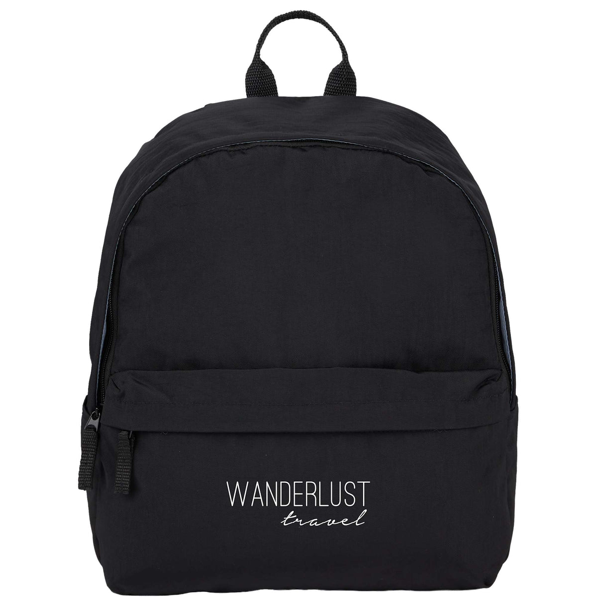 Avery Small Backpack in Recycled Crinkle Fabric, 10L Transfer - Black - Front