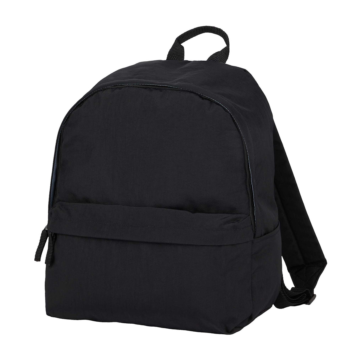 Avery Small Backpack in Recycled Crinkle Fabric, 10L Transfer - Black - Left Angle