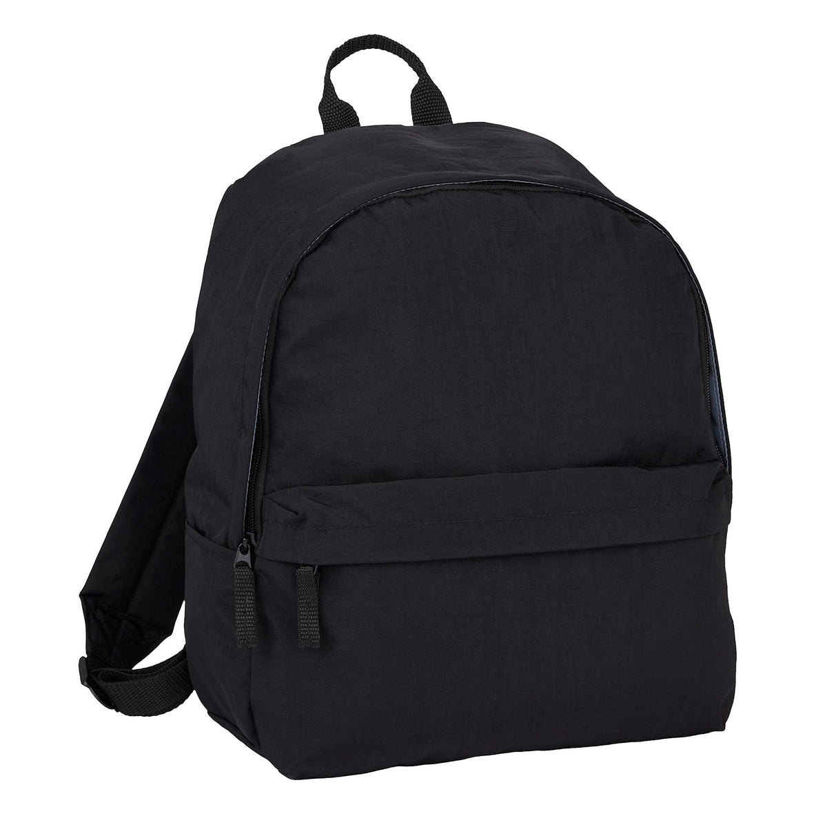 Avery Small Backpack in Recycled Crinkle Fabric, 10L Transfer - Black - Right Angle