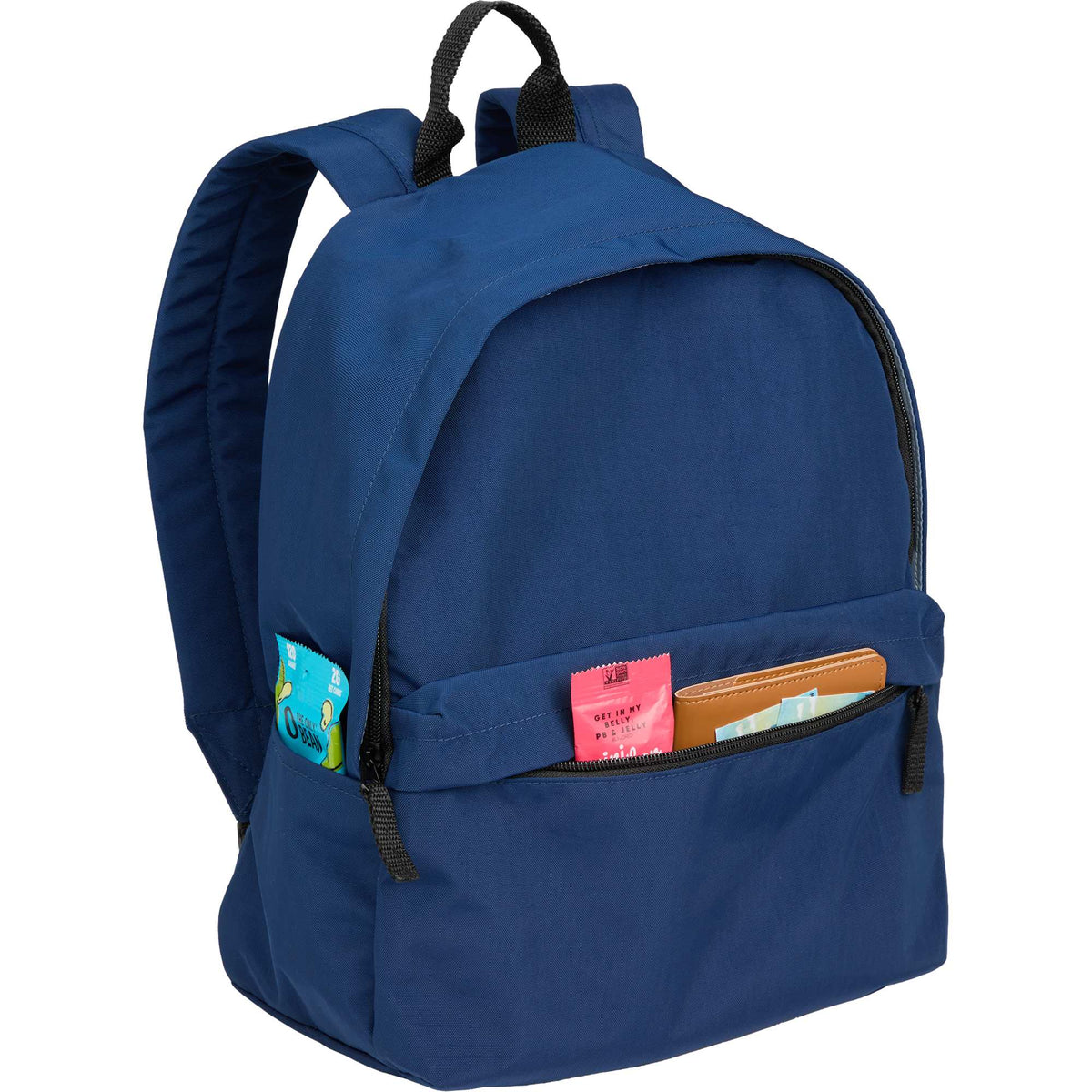 Avery Small Backpack in Recycled Crinkle Fabric, 10L Transfer - Navy - Propped 2