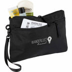 Avery Wristlet in Recycled Crinkle Fabric Embroidery - Black - Detail