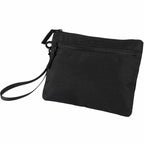 Avery Wristlet in Recycled Crinkle Fabric Embroidery - Black - Left Angle