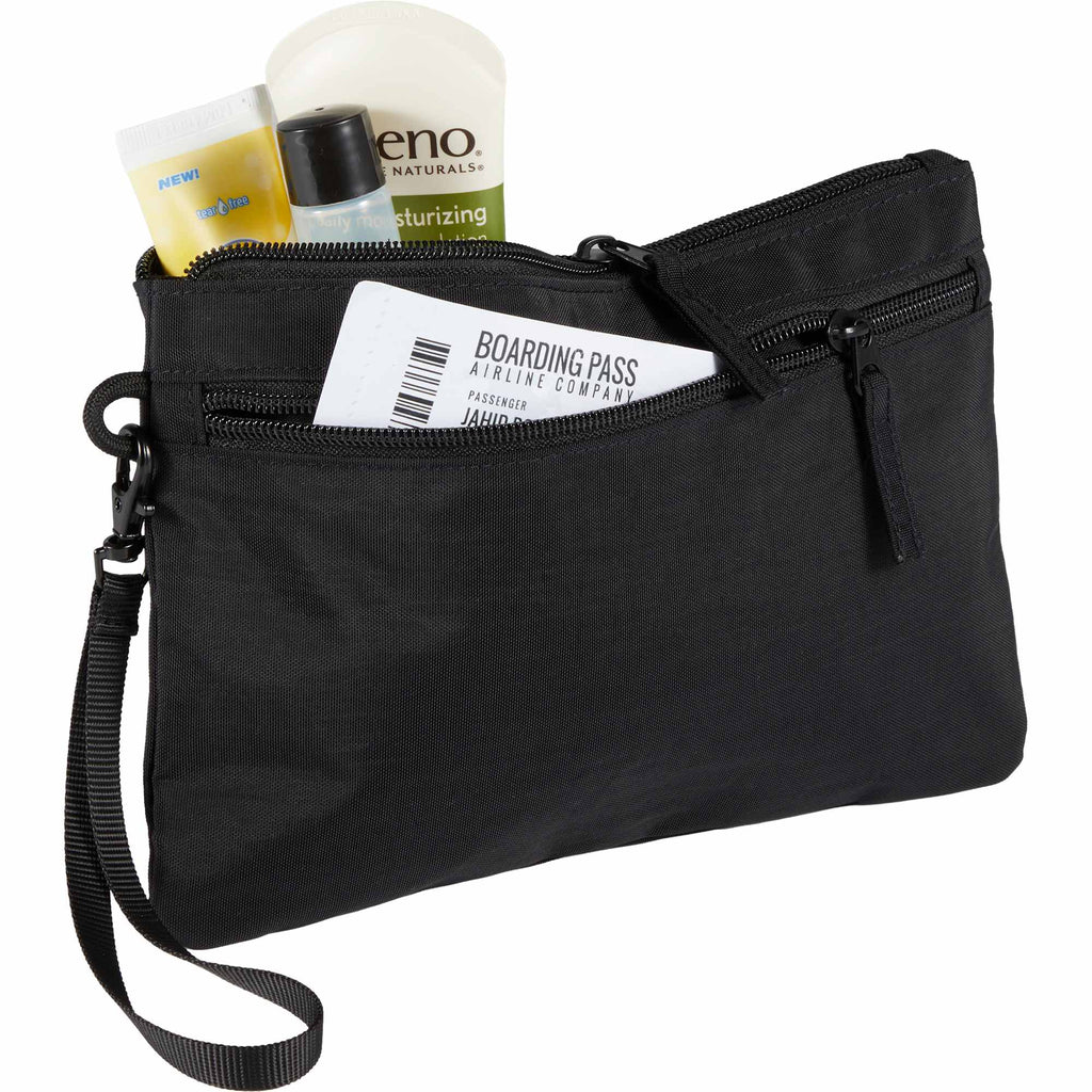 Avery Wristlet in Recycled Crinkle Fabric Transfer - Black - Detail 2