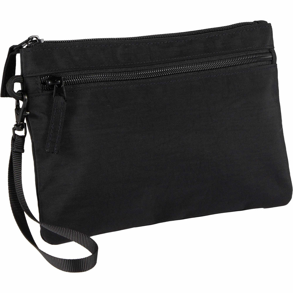 Avery Wristlet in Recycled Crinkle Fabric Transfer - Black - Right Angle