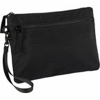 Avery Wristlet in Recycled Crinkle Fabric Transfer - Black - Right Angle