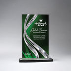 Award, Medium - Clear with Green