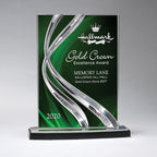 Award, Small - Clear with Green