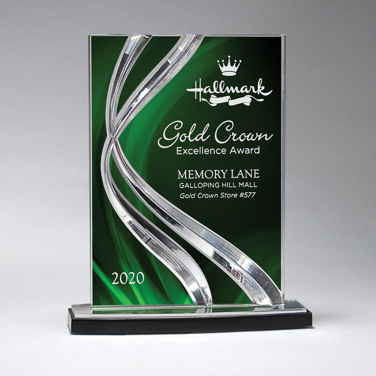 Award, Small - Clear with Green