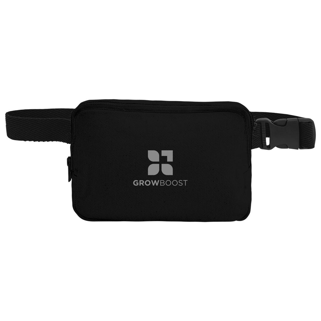 Aware Recycled Cotton Canvas Belt Bag, 10 oz - Black - Silk Screen