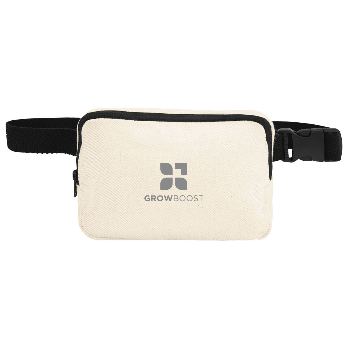 Aware Recycled Cotton Canvas Belt Bag, 10 oz - Black - Silk Screen