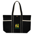 Aware Recycled Cotton Canvas Tote Bag, 10 oz - Black with Natural - Colorbrite