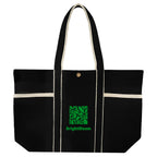 Aware Recycled Cotton Canvas Tote Bag, 10 oz - Black with Natural - Silk Screen