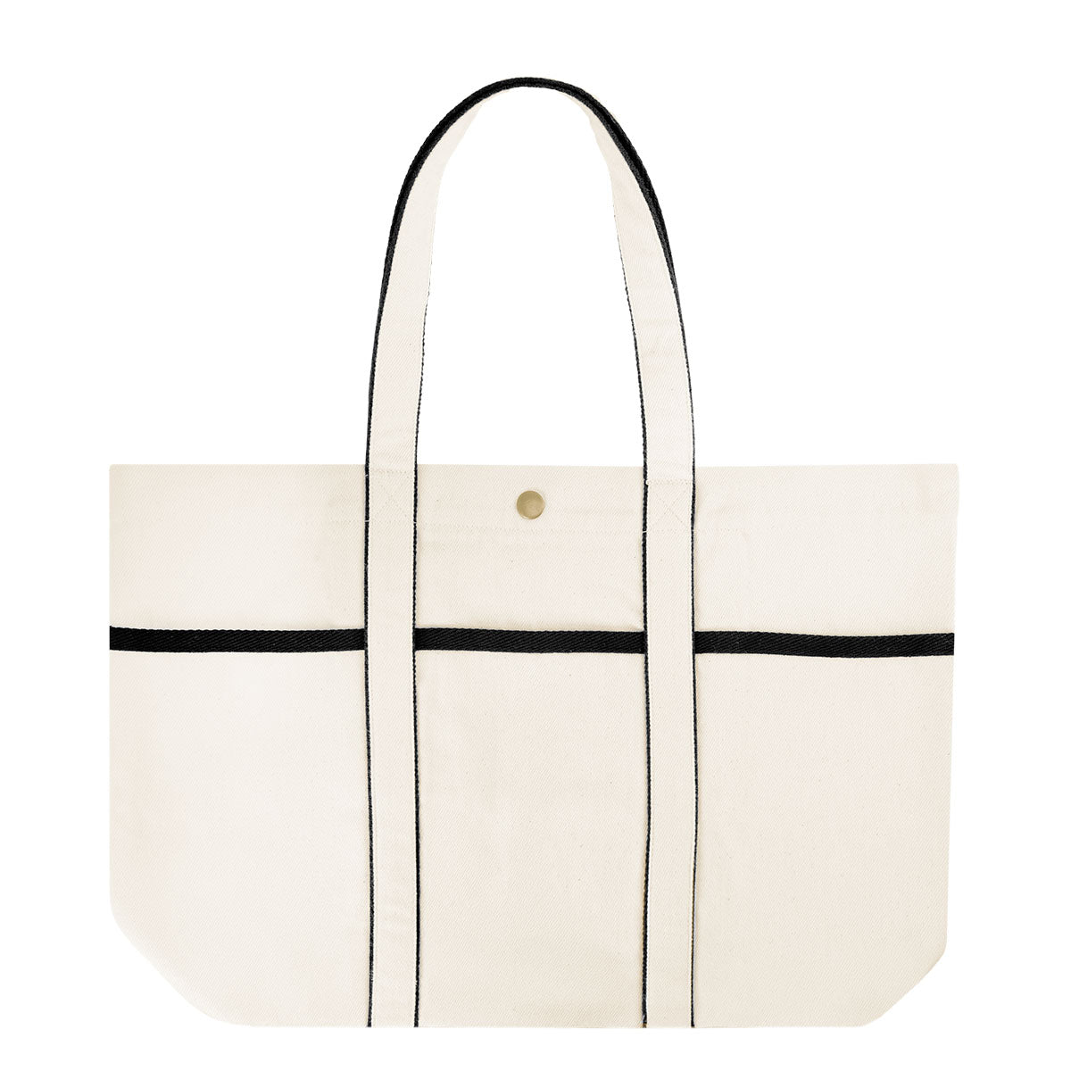 Aware Recycled Cotton Canvas Tote Bag, 10 oz - Natural with Black - Back