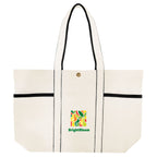 Aware Recycled Cotton Canvas Tote Bag, 10 oz - Natural with Black - Colorbrite