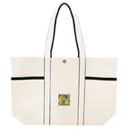 Aware Recycled Cotton Canvas Tote Bag, 10 oz - Natural with Black - Embroidery