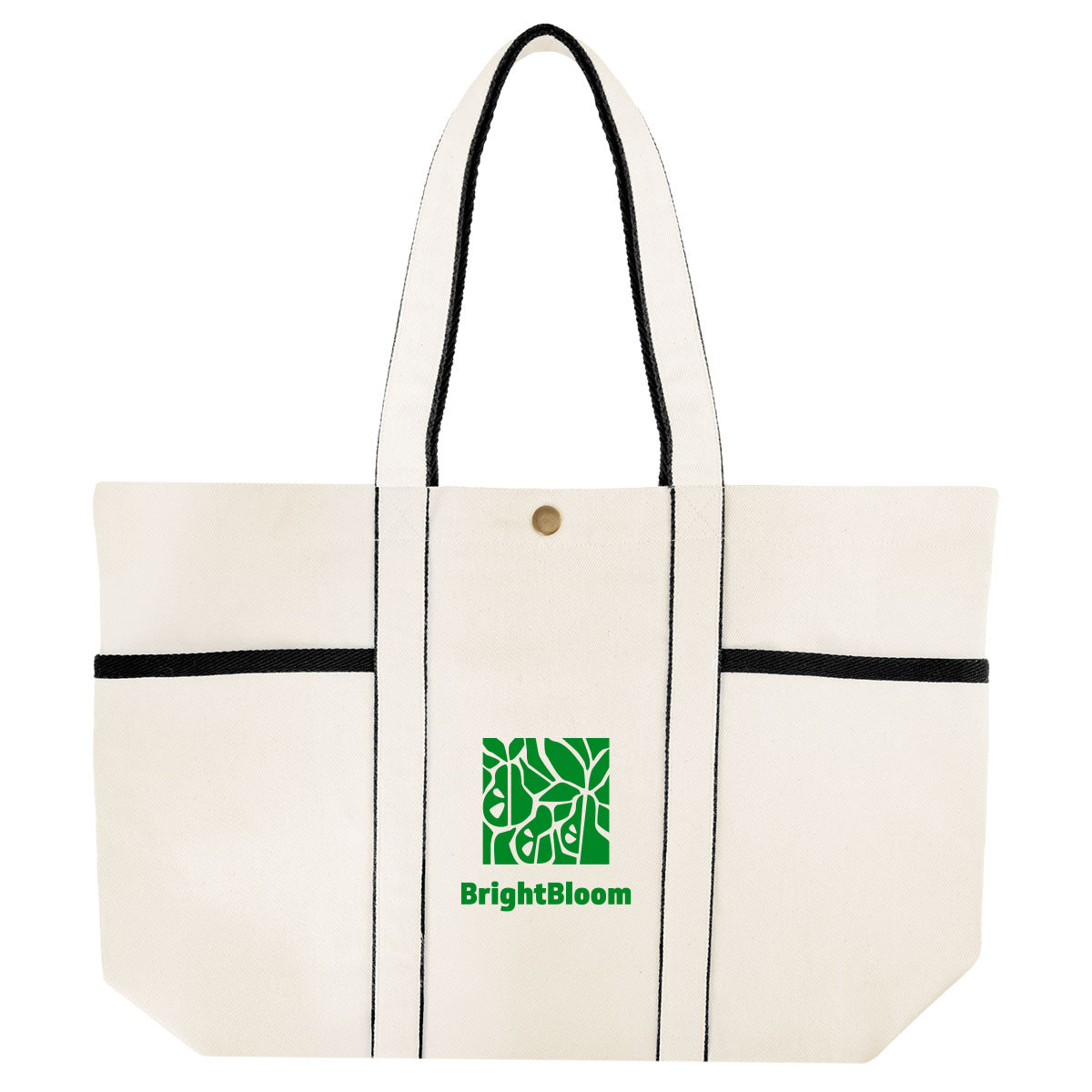 Aware Recycled Cotton Canvas Tote Bag, 10 oz - Natural with Black - Silk Screen