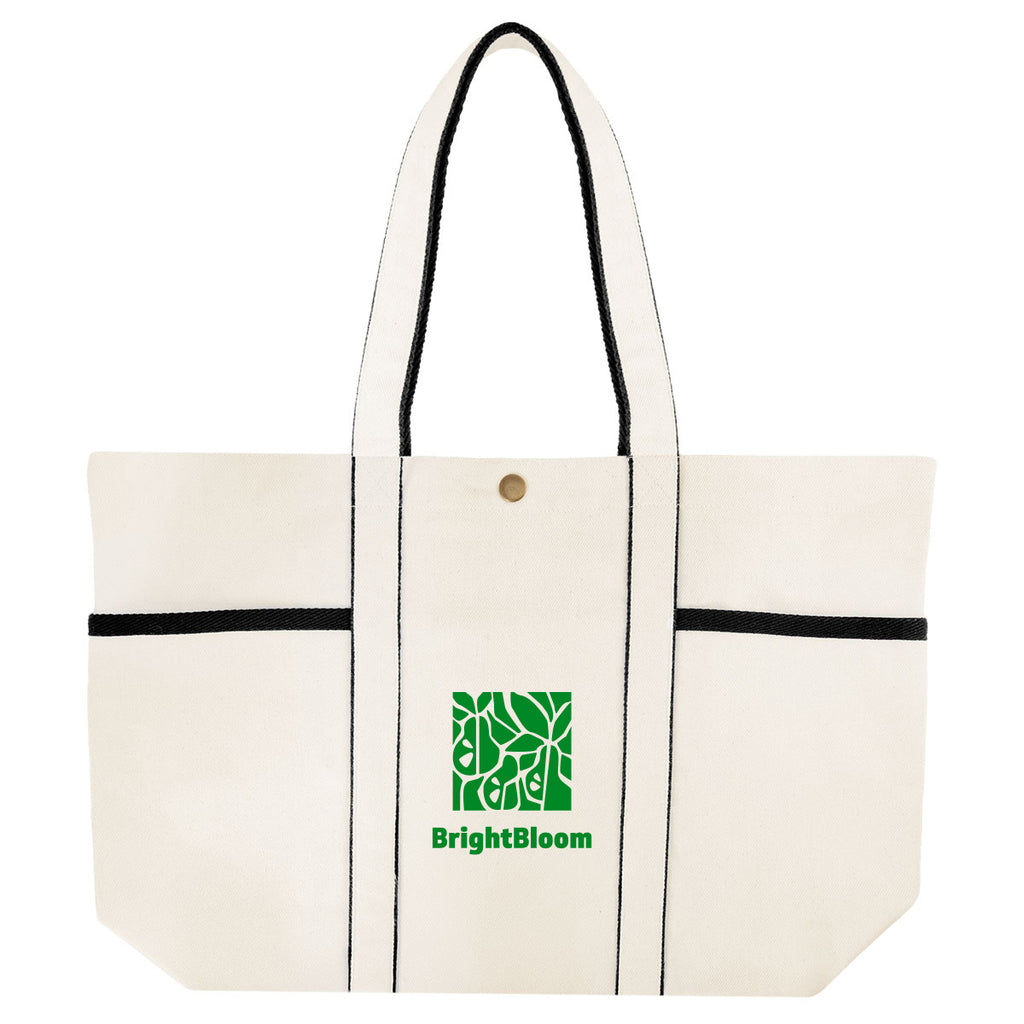 Aware Recycled Cotton Canvas Tote Bag, 10 oz - Natural with Black - Silk Screen