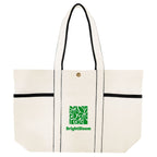 Aware Recycled Cotton Canvas Tote Bag, 10 oz - Natural with Black - Silk Screen
