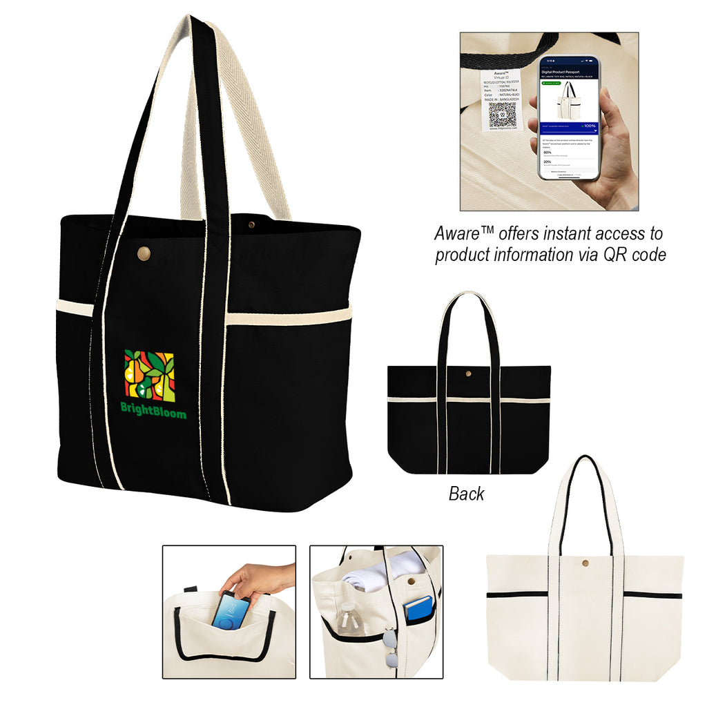 Aware Recycled Cotton Canvas Tote Bag, 10 oz
