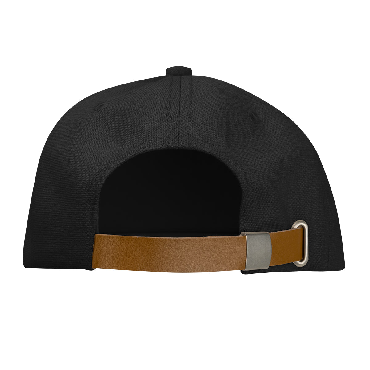 Aware Recycled Cotton Cap with a Leatherette Backstrap Embroidery - Black - Back