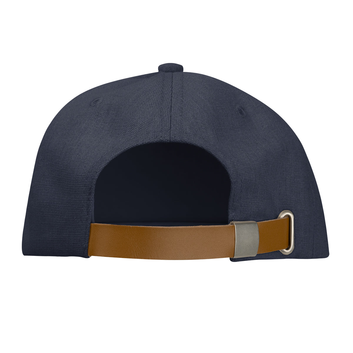 Aware Recycled Cotton Cap with a Leatherette Backstrap Embroidery - Navy - Back