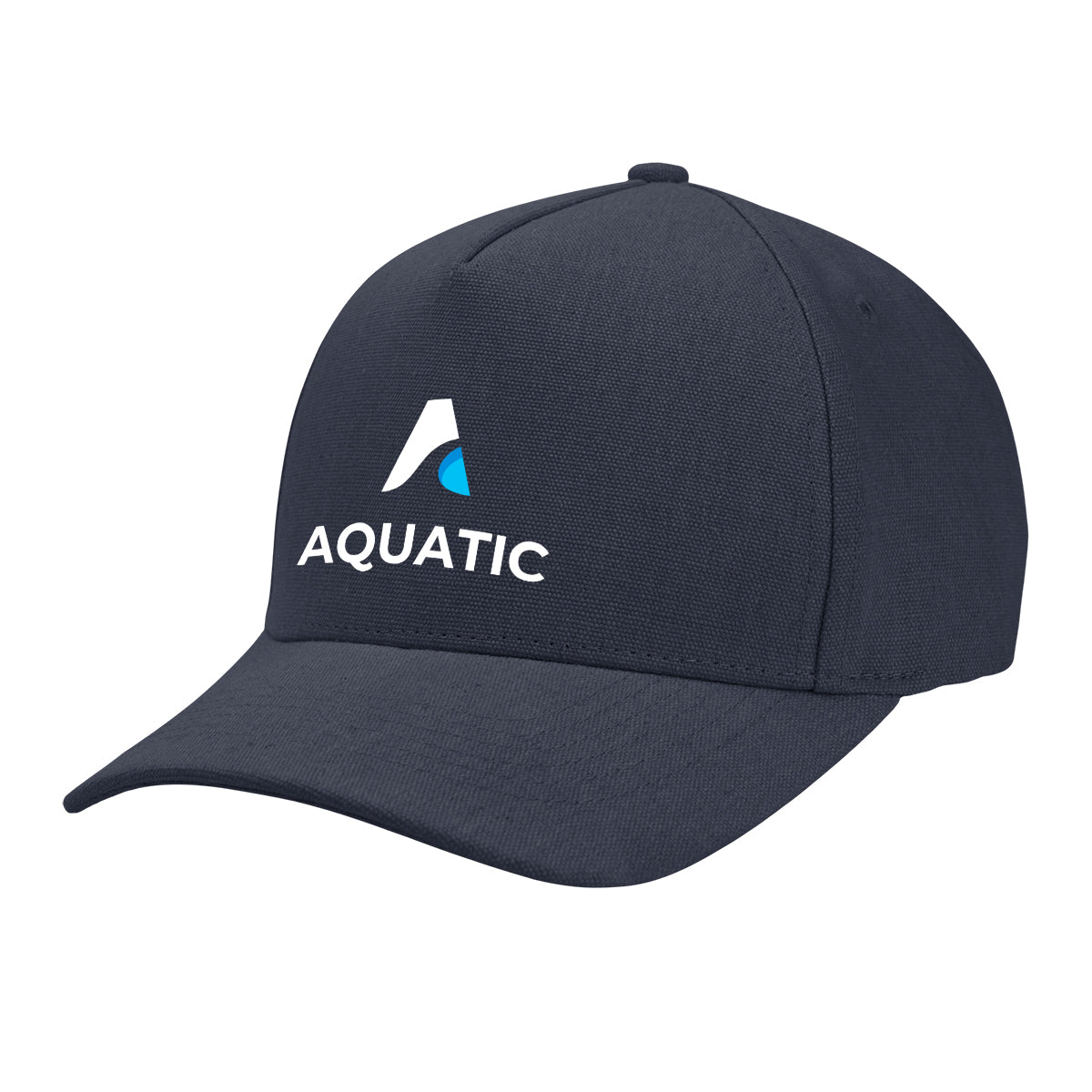Aware Recycled Cotton Cap with a Leatherette Backstrap Embroidery - Navy - Colorbrite