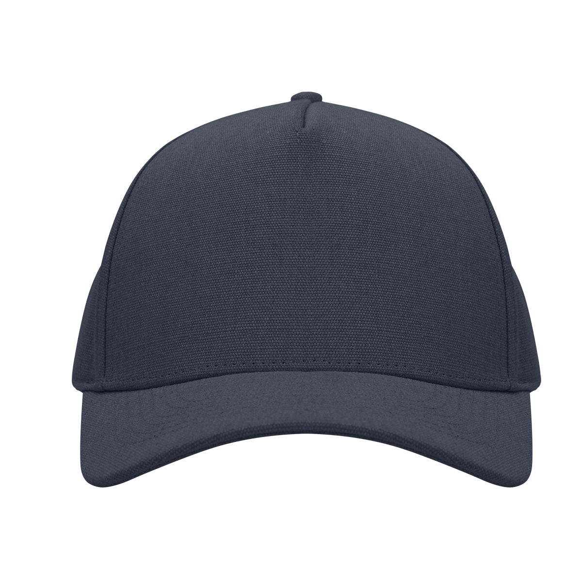 Aware Recycled Cotton Cap with a Leatherette Backstrap Embroidery - Navy - Front