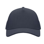 Aware Recycled Cotton Cap with a Leatherette Backstrap Embroidery - Navy - Front