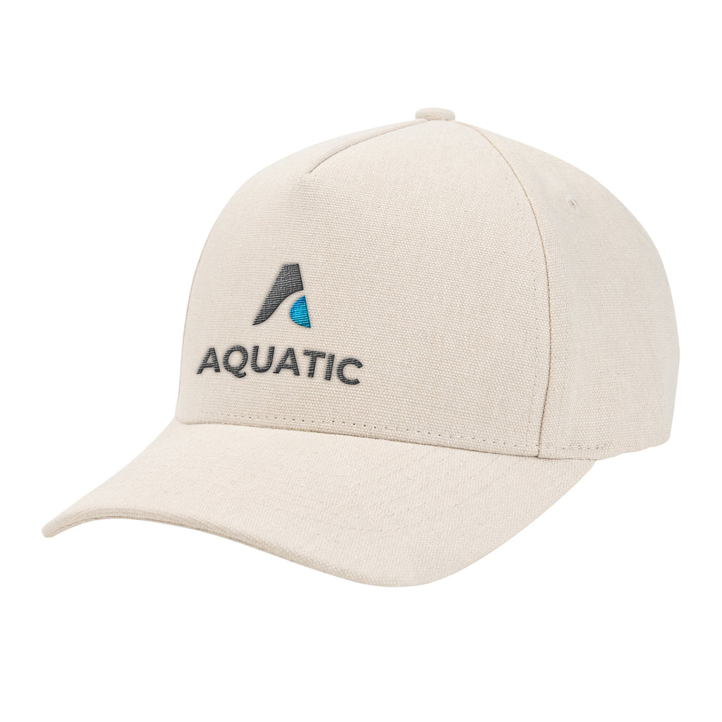 Aware Recycled Cotton Cap with a Leatherette Backstrap Embroidery - Sand - Embroidery