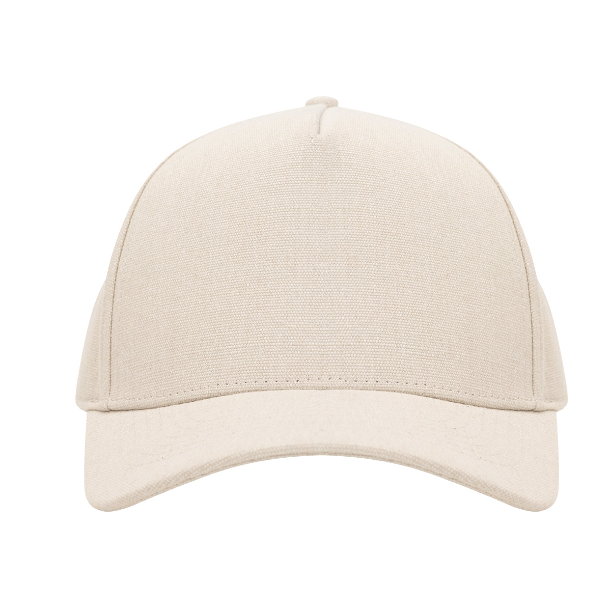 Aware Recycled Cotton Cap with a Leatherette Backstrap Embroidery - Sand - Front