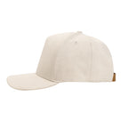 Aware Recycled Cotton Cap with a Leatherette Backstrap Embroidery - Sand - Side