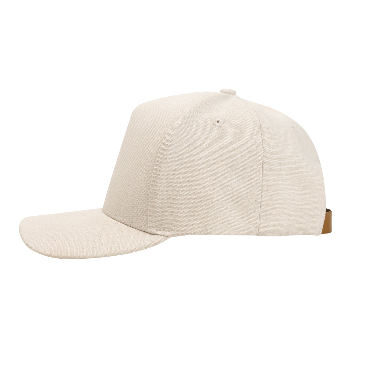 Aware Recycled Cotton Cap with a Leatherette Backstrap Embroidery - Sand - Side