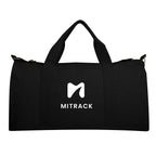 Aware Recycled Cotton Flat Bottom Duffel Bag, 14 oz - Black - Silk Screen